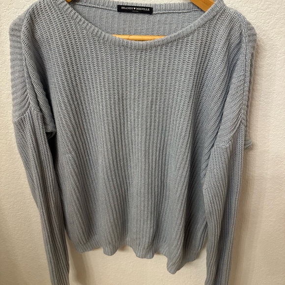 Brandy Melville Sweaters - Sz L Brandy Melville Gray Crew Neck knit Sweater